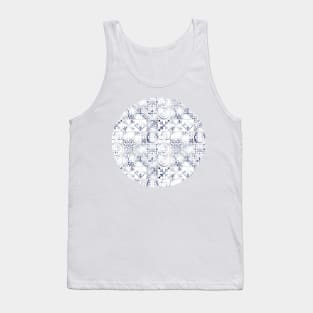 Indigo Moroccan Pattern (Decorative Border) Tank Top